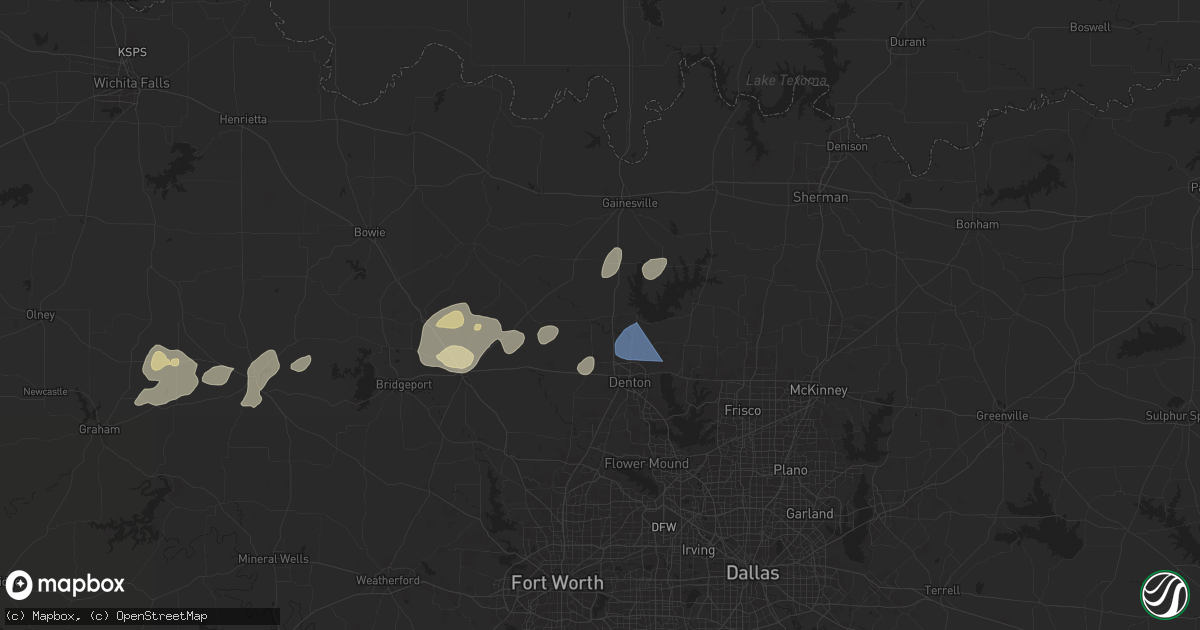 Hail map in Sanger, TX on April 30, 2025