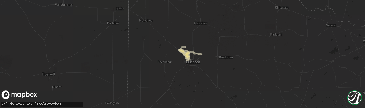 Hail map in Shallowater, TX on April 30, 2025
