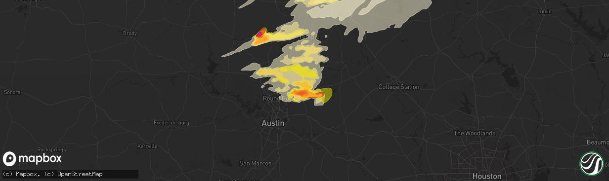 Hail map in Taylor, TX on April 30, 2025