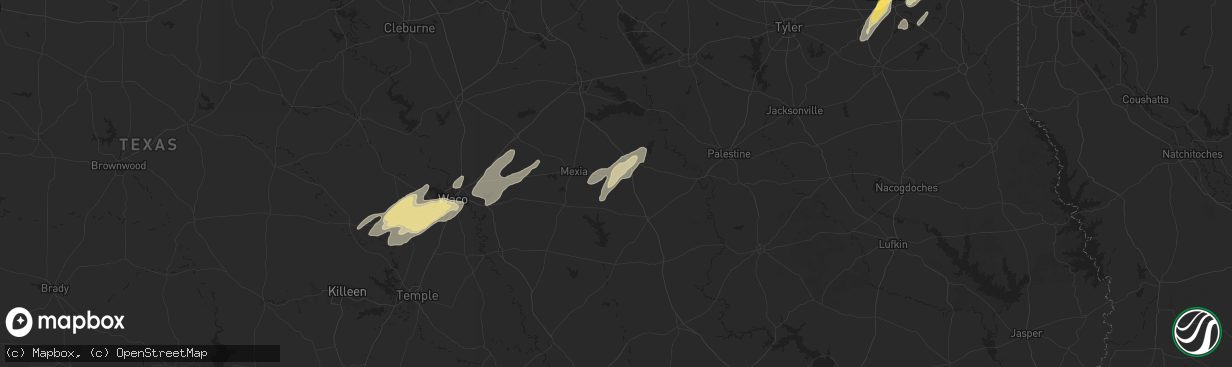 Hail map in Teague, TX on April 30, 2025