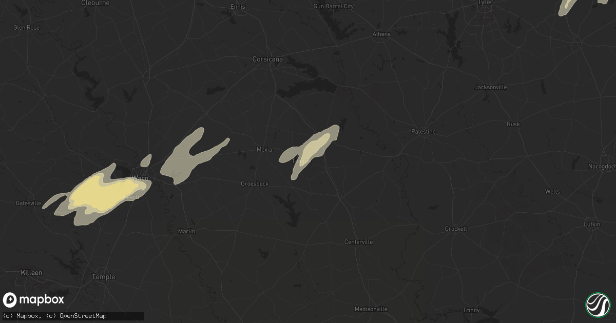 Hail map in Teague, TX on April 30, 2025