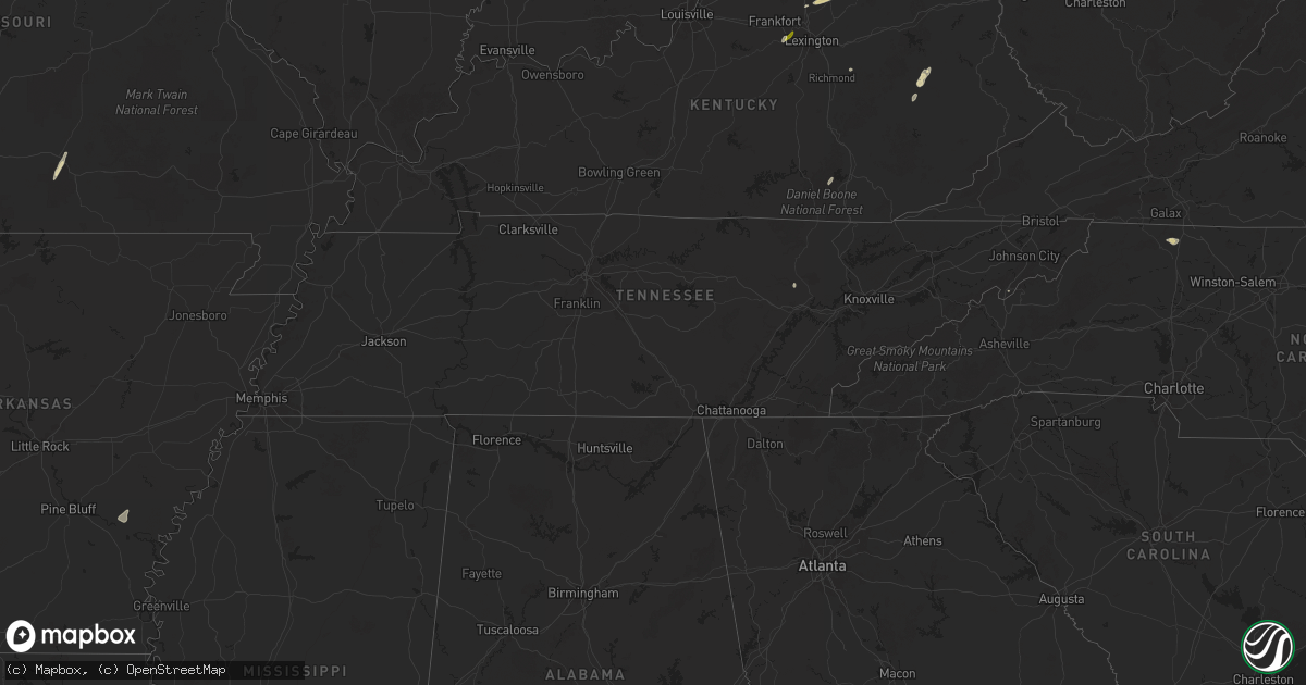 Hail map in Tennessee on April 30, 2025