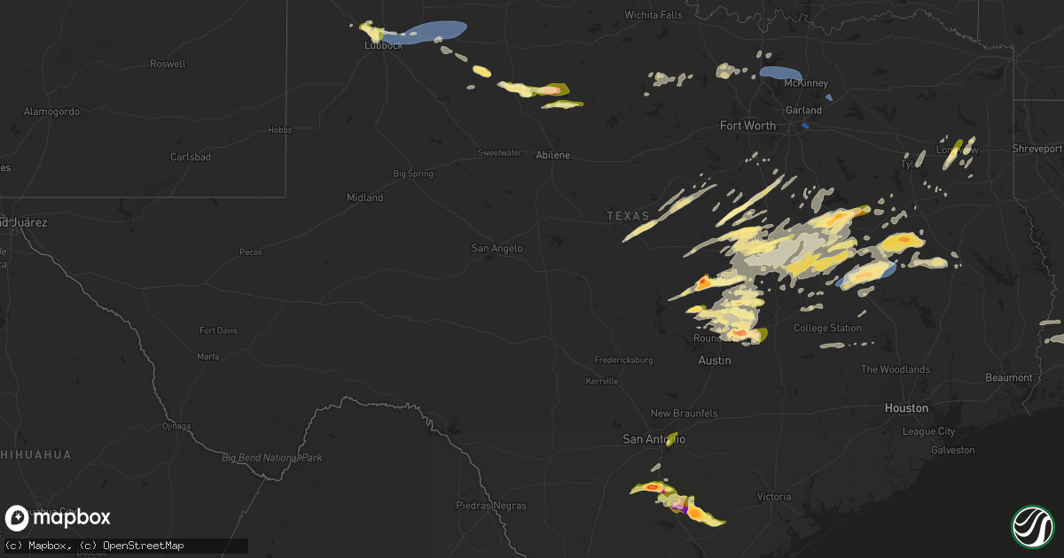 Hail map in Texas on April 30, 2025
