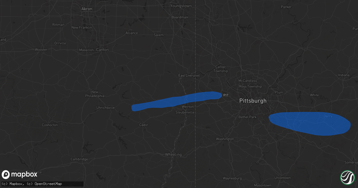 Hail map in Toronto, OH on April 30, 2025