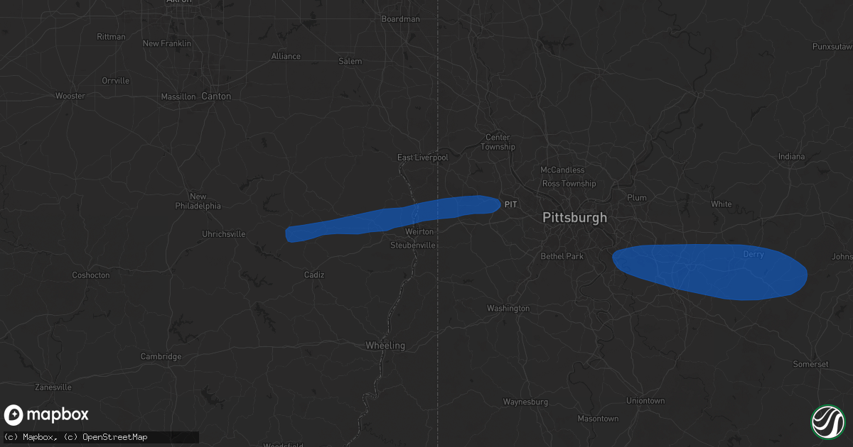Hail map in Weirton, WV on April 30, 2025