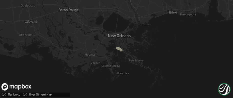 Hail map in Barataria, LA on April 30, 2026