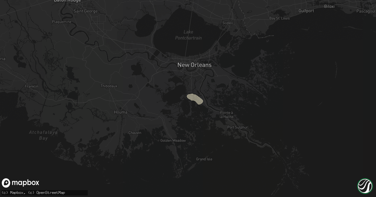 Hail map in Barataria, LA on April 30, 2026