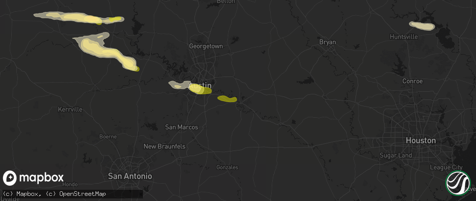 Hail map in Bastrop, TX on April 30, 2026