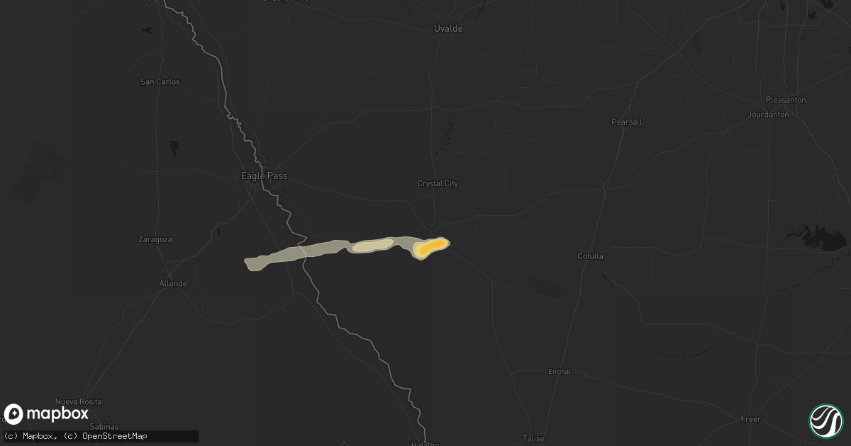 Hail map in Carrizo Springs, TX on April 30, 2026