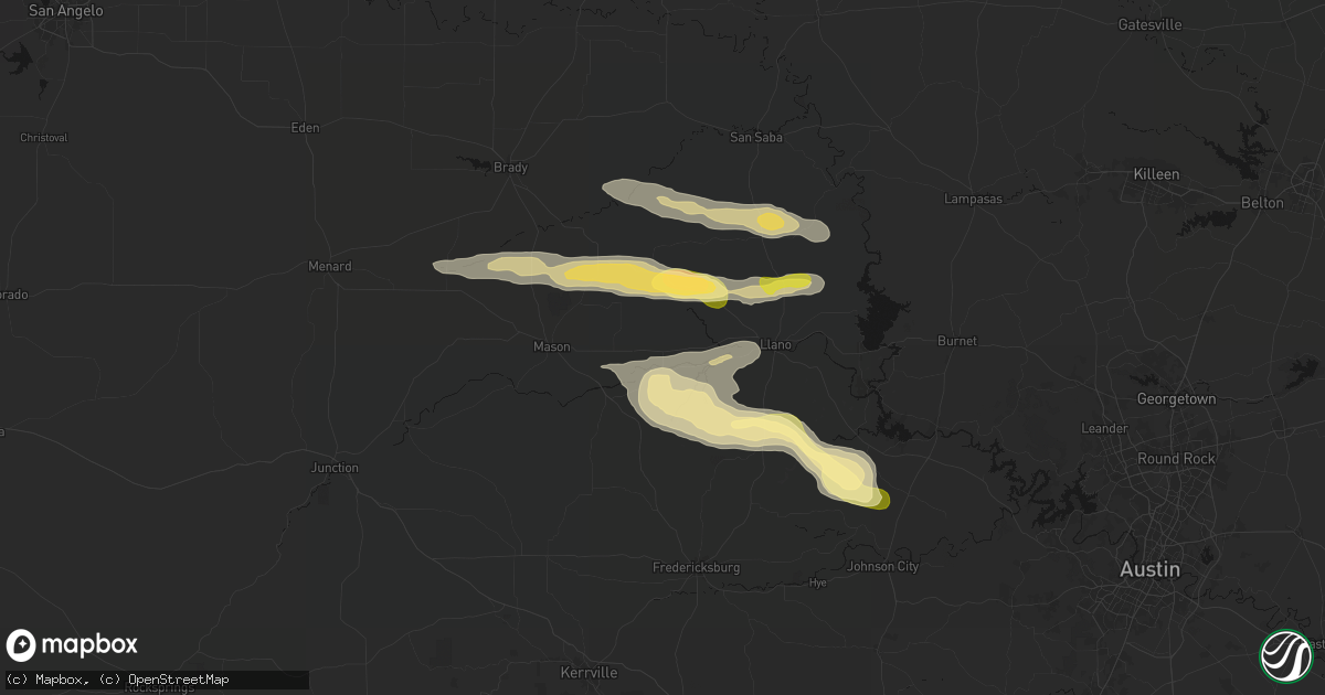 Hail map in Castell, TX on April 30, 2026