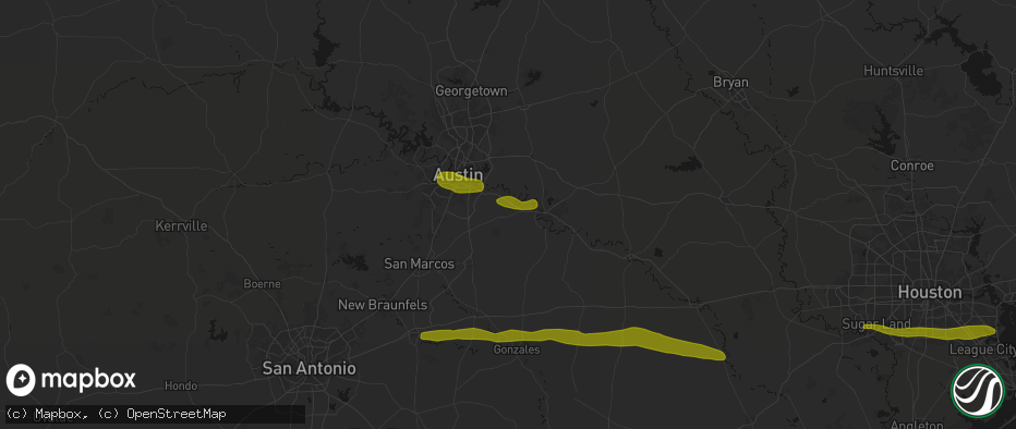 Hail map in Cedar Creek, TX on April 30, 2026