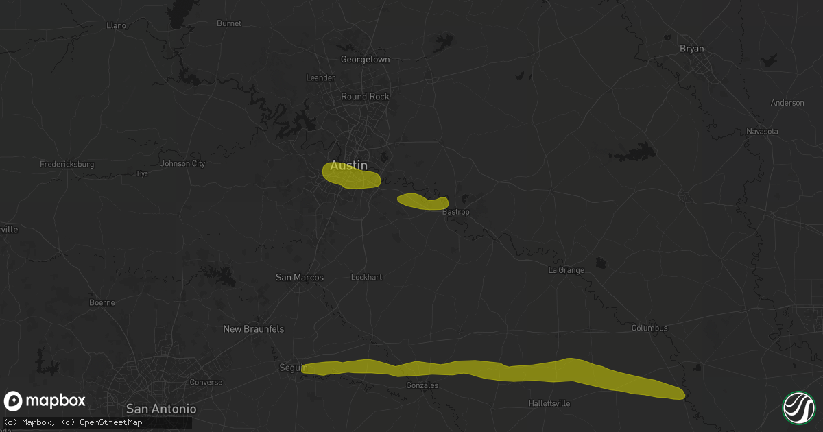 Hail map in Cedar Creek, TX on April 30, 2026