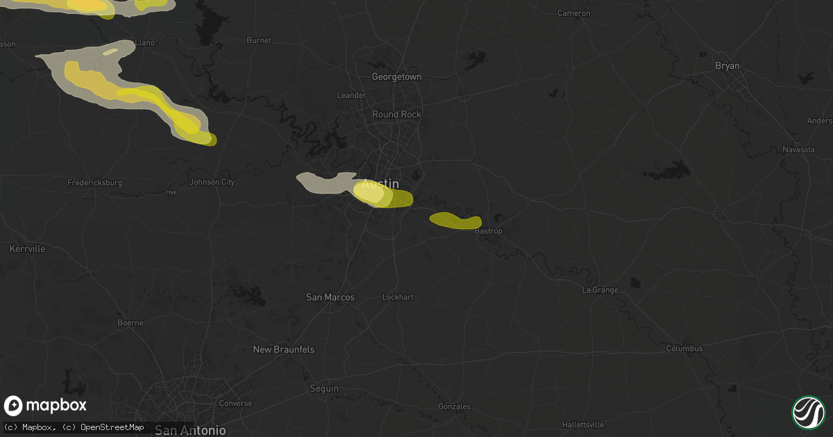 Hail map in Del Valle, TX on April 30, 2026