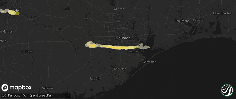 Hail map in Fresno, TX on April 30, 2026