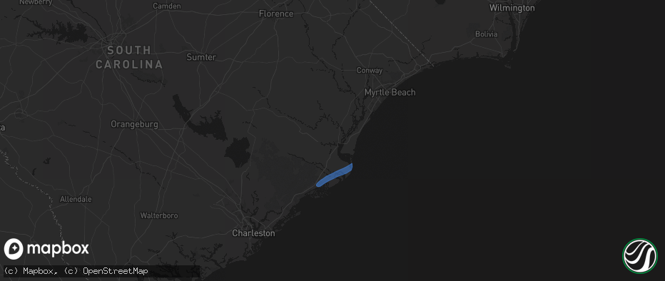 Hail map in Georgetown, SC on April 30, 2026