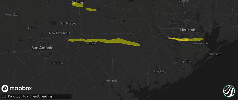 Hail map in Hallettsville, TX on April 30, 2026