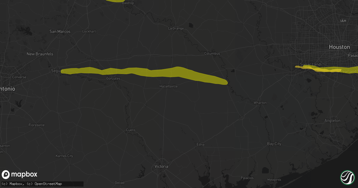 Hail map in Hallettsville, TX on April 30, 2026