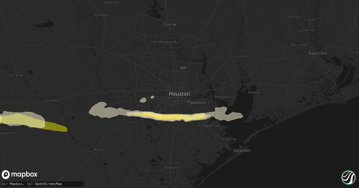 Hail map in Houston, TX on April 30, 2026