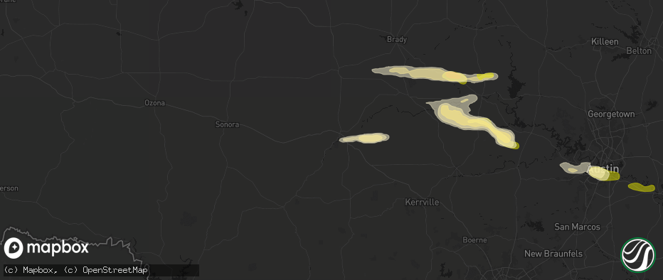 Hail map in Junction, TX on April 30, 2026