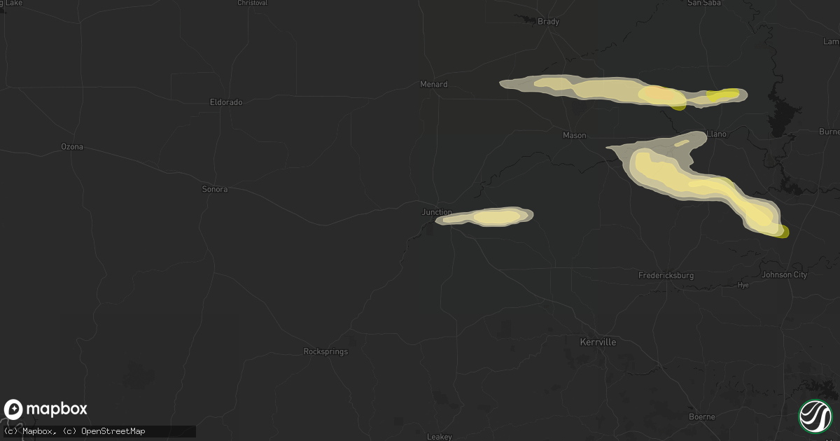 Hail map in Junction, TX on April 30, 2026