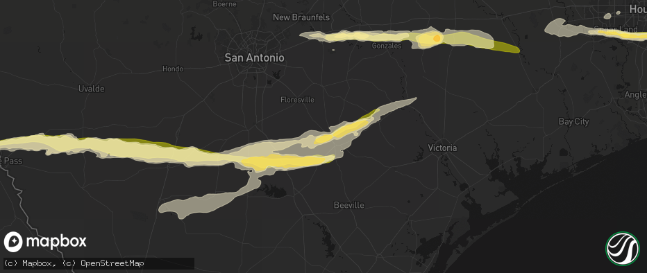 Hail map in Karnes City, TX on April 30, 2026