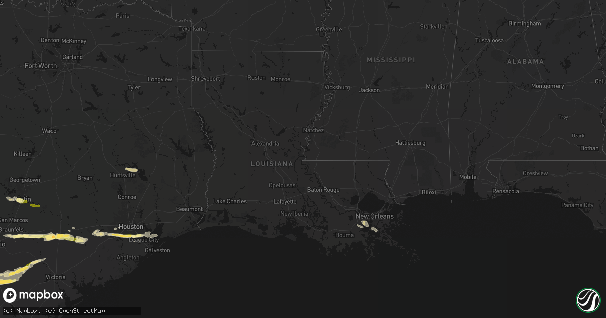 Hail map in Louisiana on April 30, 2026