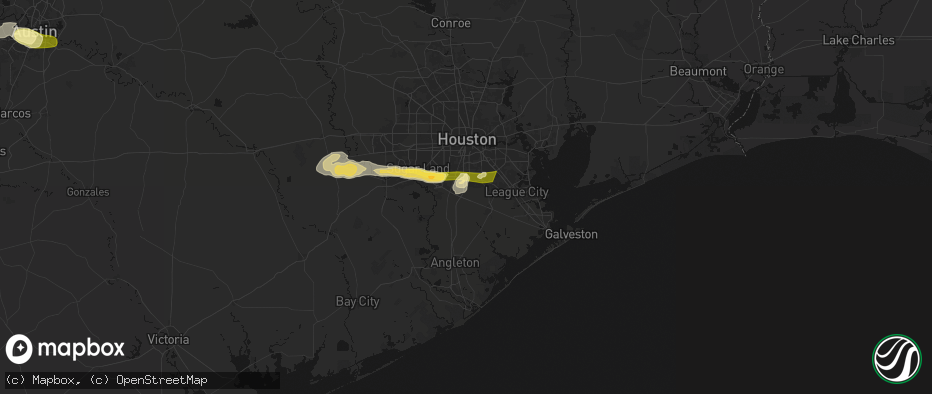 Hail map in Manvel, TX on April 30, 2026