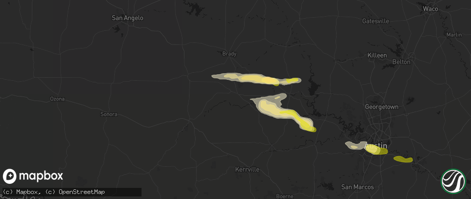 Hail map in Mason, TX on April 30, 2026