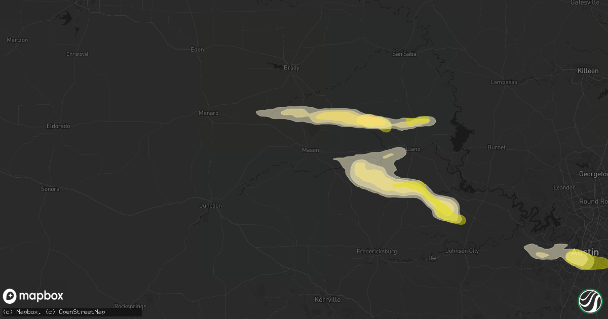 Hail map in Mason, TX on April 30, 2026