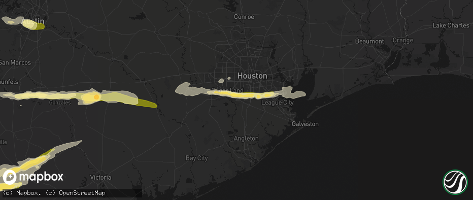 Hail map in Missouri City, TX on April 30, 2026