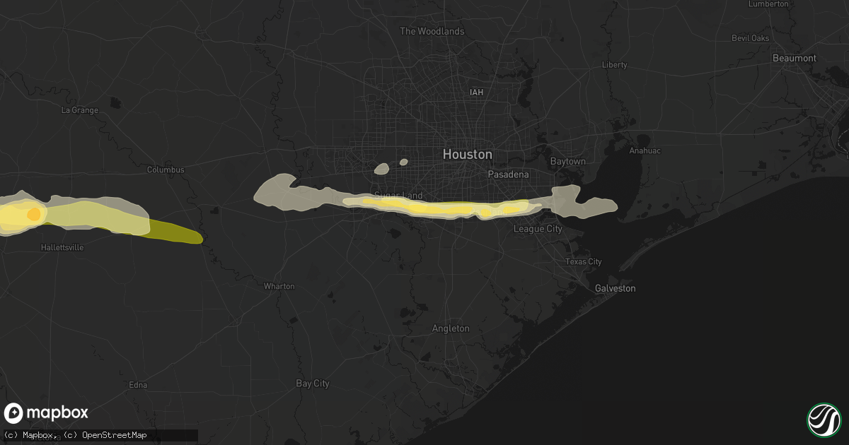 Hail map in Missouri City, TX on April 30, 2026