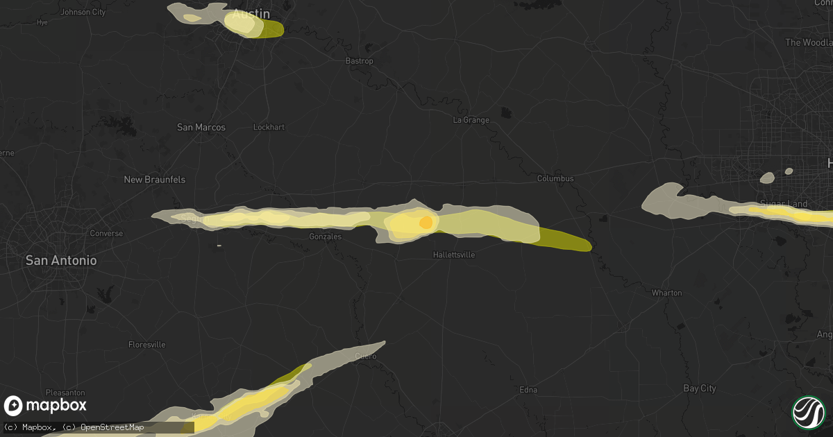 Hail map in Moulton, TX on April 30, 2026