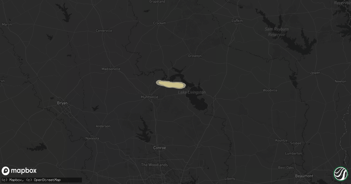 Hail map in Oakhurst, TX on April 30, 2026
