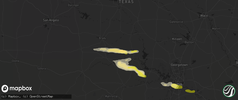 Hail map in Pontotoc, TX on April 30, 2026