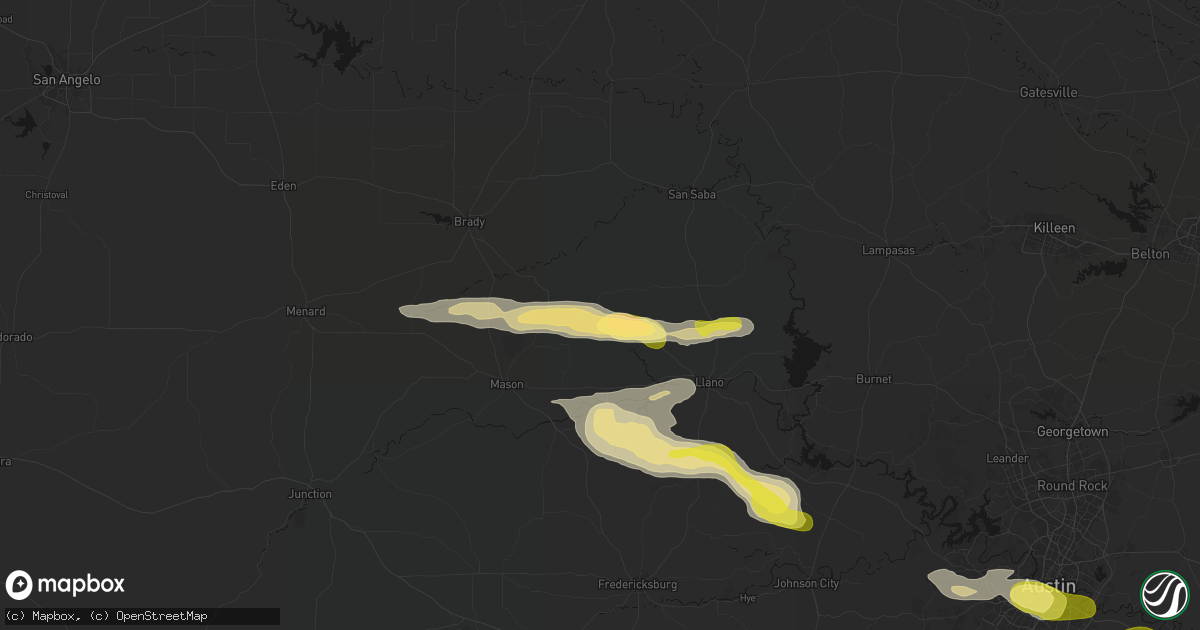 Hail map in Pontotoc, TX on April 30, 2026
