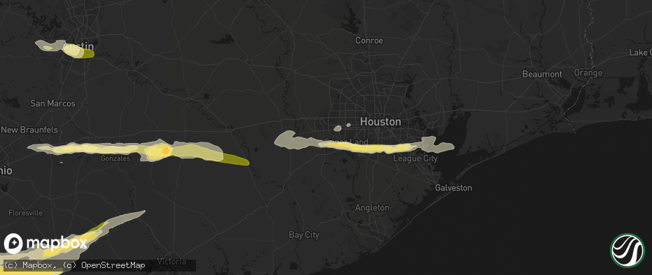 Hail map in Richmond, TX on April 30, 2026