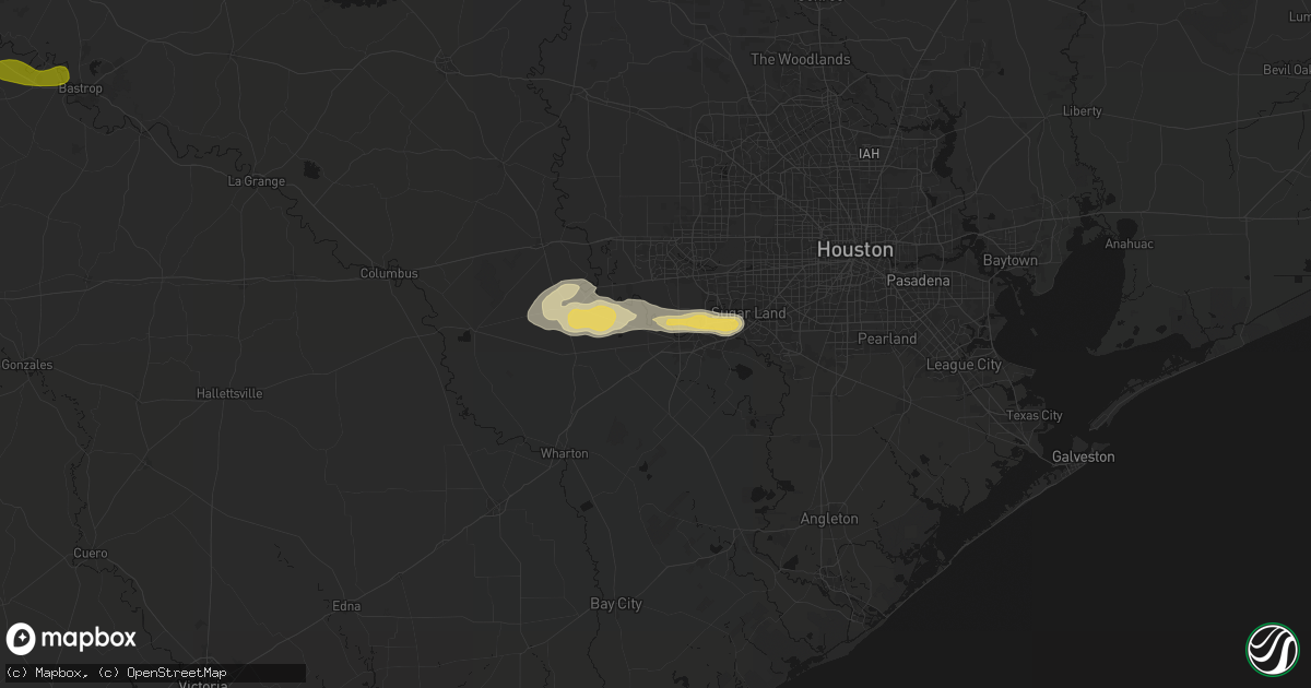 Hail map in Rosenberg, TX on April 30, 2026