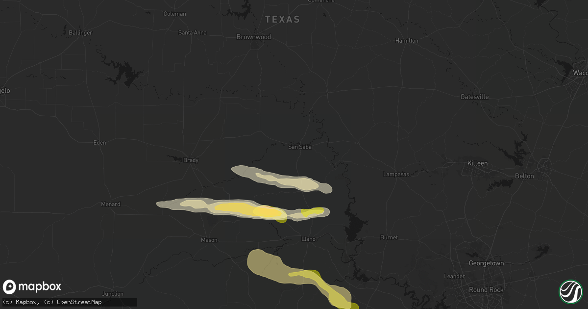 Hail map in San Saba, TX on April 30, 2026