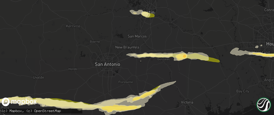 Hail map in Seguin, TX on April 30, 2026