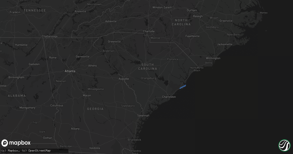 Hail map in South Carolina on April 30, 2026
