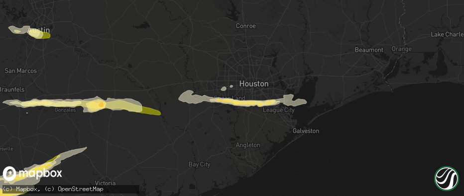 Hail map in Sugar Land, TX on April 30, 2026
