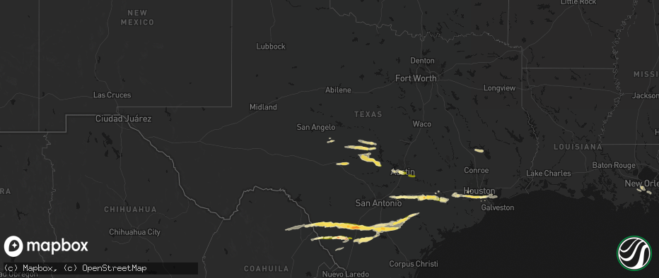 Hail map in Texas on April 30, 2026