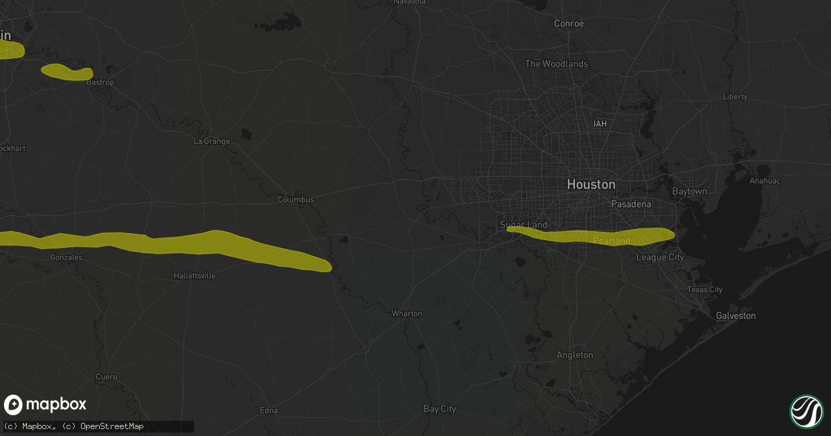 Hail map in Wallis, TX on April 30, 2026
