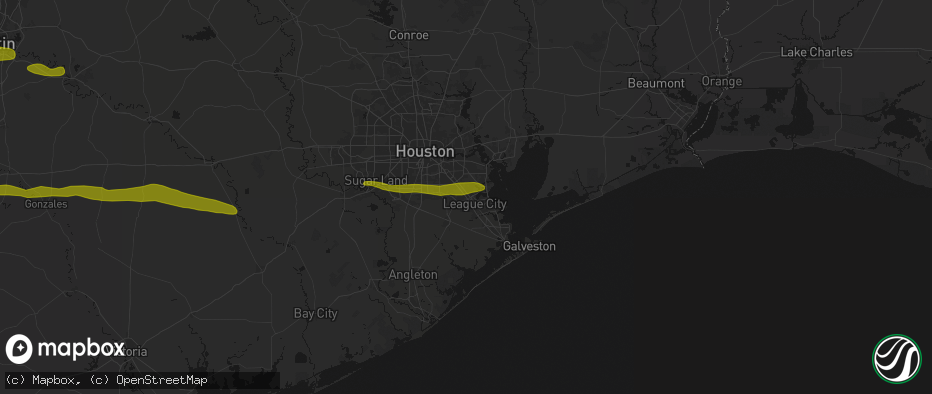 Hail map in Webster, TX on April 30, 2026