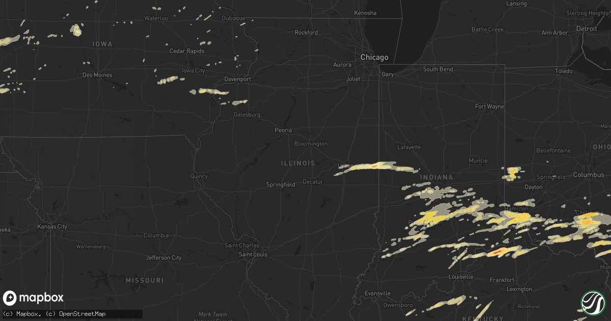 Hail map in Illinois on May 1, 2012