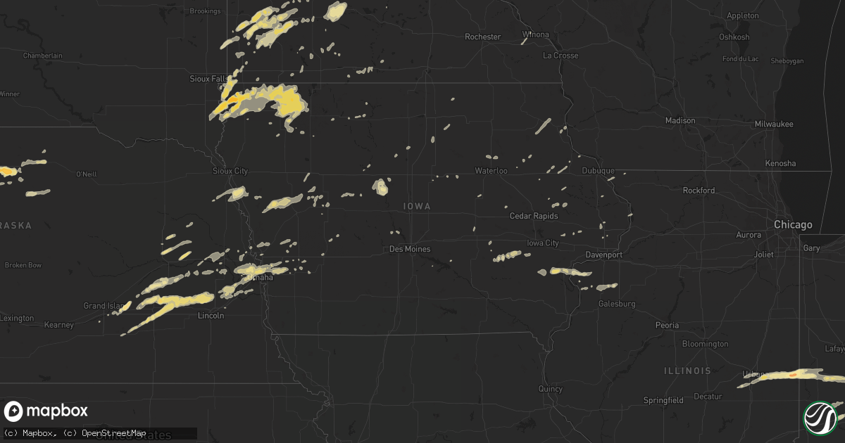Hail map in Iowa on May 1, 2012