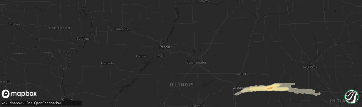 Hail map in Middletown, OH on May 1, 2012