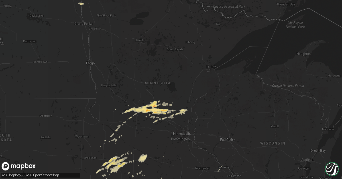 Hail map in Minnesota on May 1, 2012