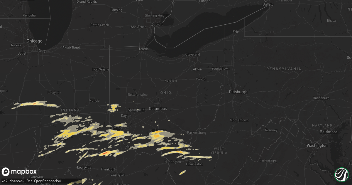 Hail map in Ohio on May 1, 2012