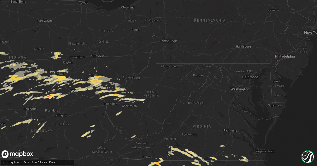 Hail map in West Virginia on May 1, 2012